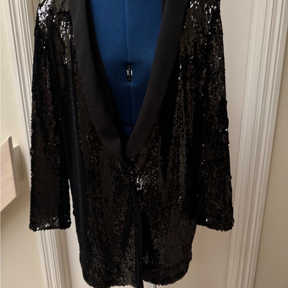 Black Sequin Blazer - Picture 3 of 9